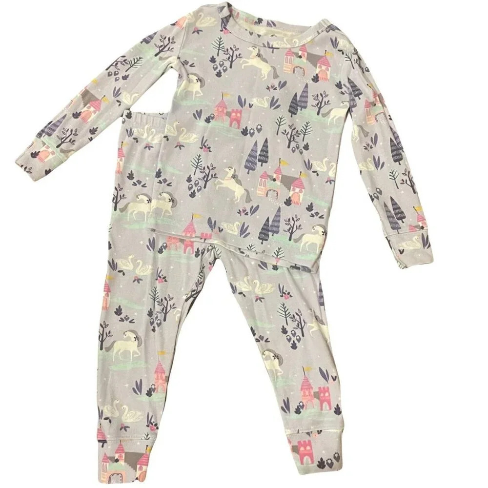 3T Fish Stix Magical Princess Pajamas Set, 2 Piece, Long Sleeve, Unicorns